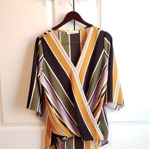 NWOT Flowy striped blouse